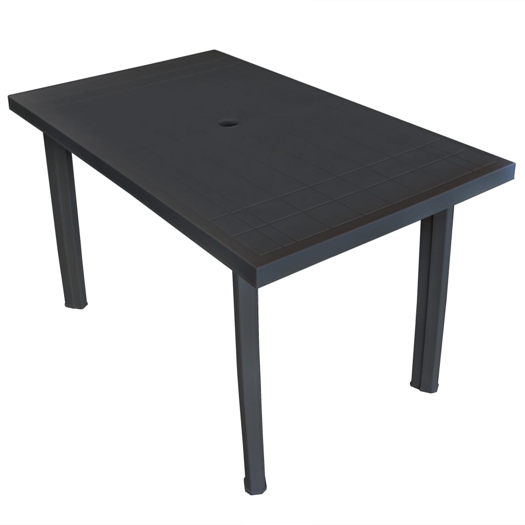 vidaXL Table de jardin Anthracite 126 x 76 x 72 cm Plastique 