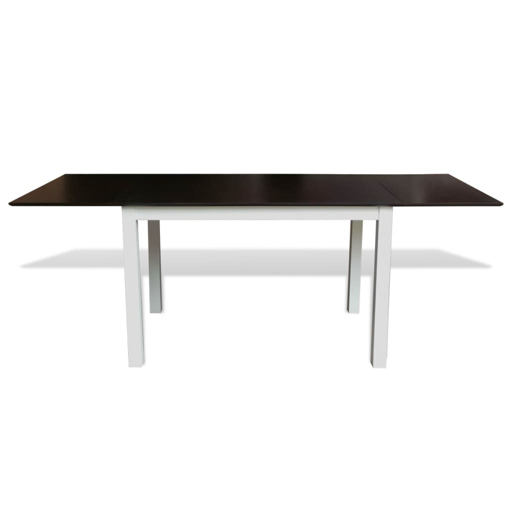 

vidaXL Eettafel verlengbaar 190 cm rubberwood bruin en wit