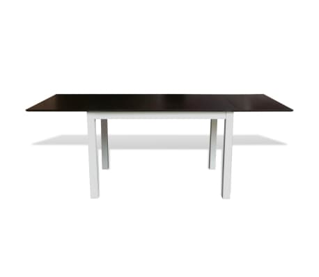 vidaXL Forlengende spisebord gummitre brun og hvit 190 cm