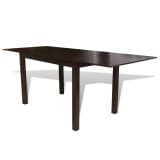vidaXL Mesa de comedor extensible de madera de caucho marrón 190 cm