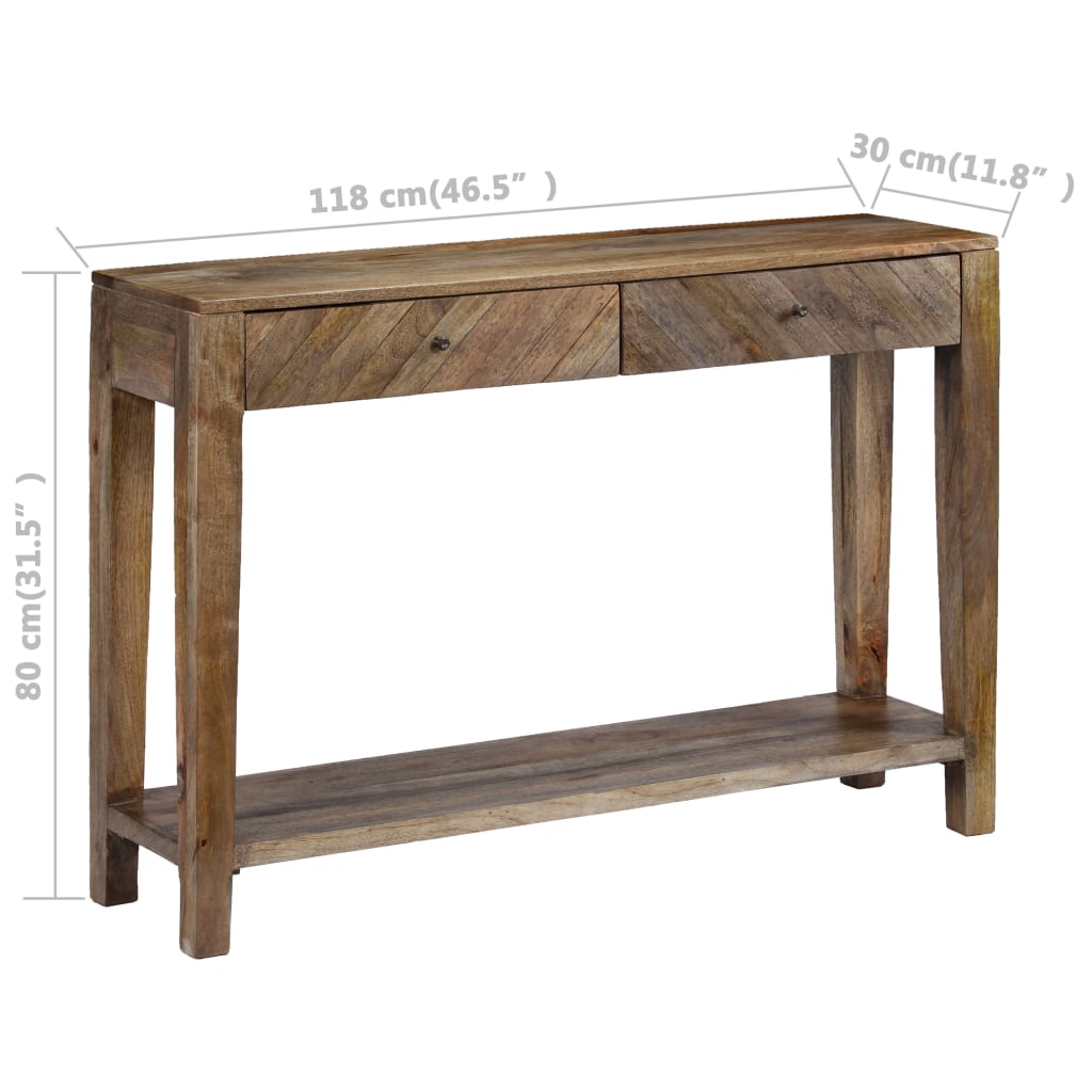 vidaXL Konsolentisch Mangoholz Massiv 118 x 30 x 80 cm – Bild 14