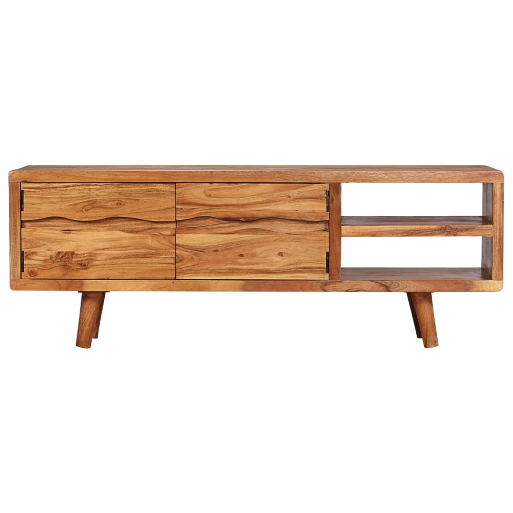 

vidaXL Tv-meubel met bewerkte deuren 117x30x40 cm massief acaciahout
