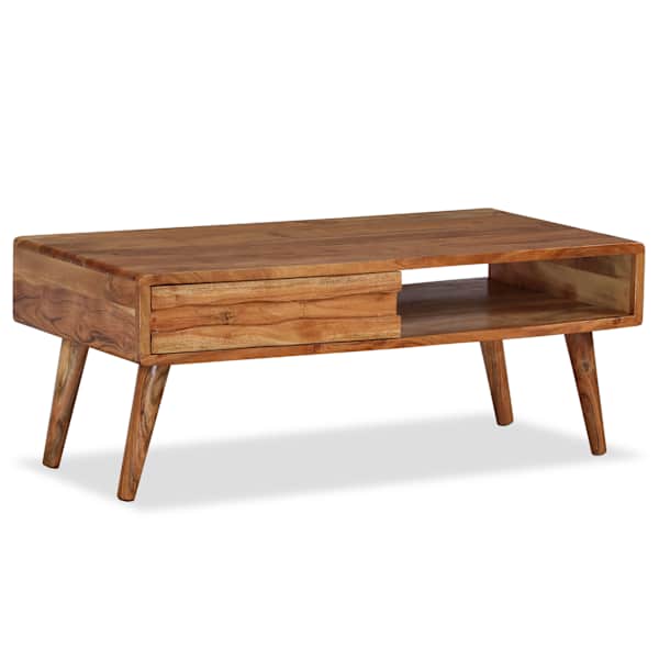 vidaXL kohvilaud toekast puidust, nikerdatud sahtliga 100 x 50 x 40 cm