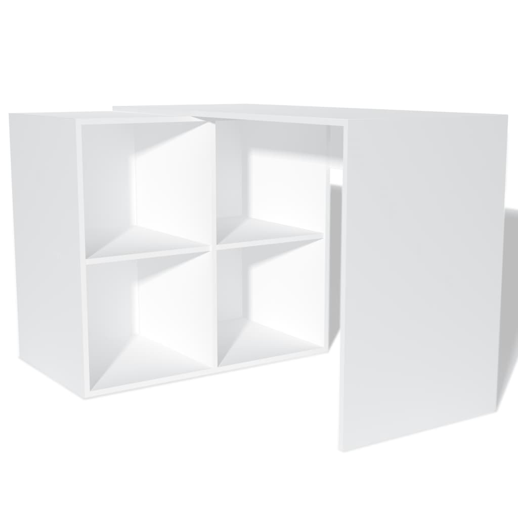 vidaXL Writing Desk with Bookshelf 117x92x75.5 cm White