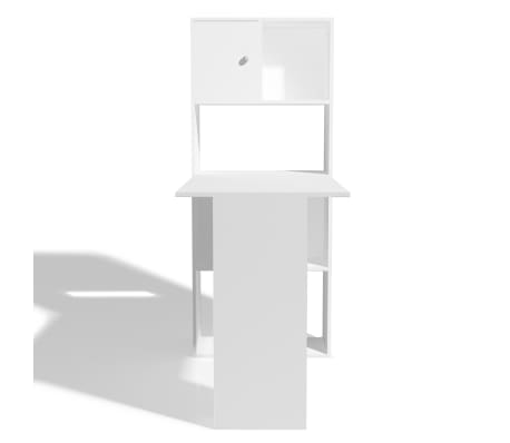 vidaXL Writing Desk with Bookshelf 114x60x145 cm White