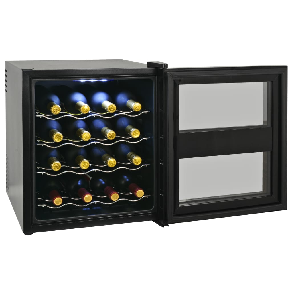 vidaXL Охладител за вино, 48 л, 16 бутилки, LCD дисплей