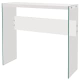 vidaXL Console Table Glass MDF High Gloss White