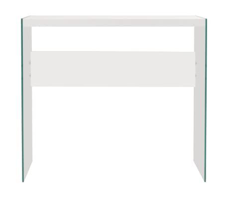 vidaXL Console Table Glass MDF High Gloss White