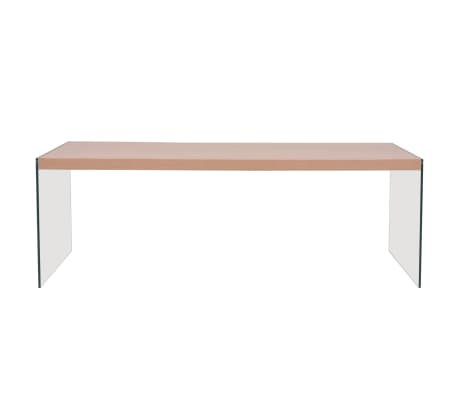 vidaXL Coffee Table Glass MDF Oak Colour