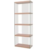 vidaXL Bokhylle glass 4 hyller MDF eikefarget