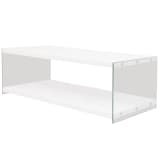 vidaXL Salontafel met schap glas MDF hoogglans wit