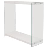 vidaXL Table console avec étagère MDF Verre très brillant Blanc