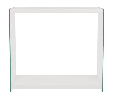 vidaXL Console Table with Shelf Glass MDF High Gloss White