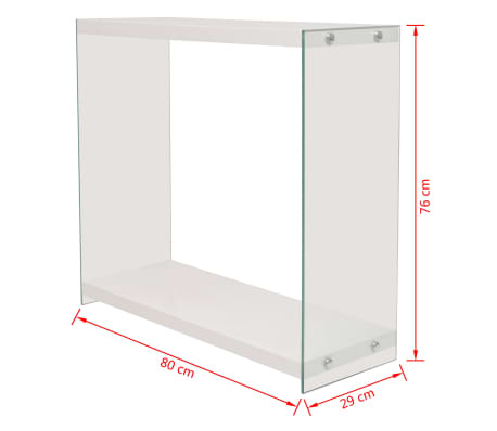 Blanco Brillante Con Auxiliar Vidaxl Estante Vidrio Mdf Y Mesa 3LScqjAR54