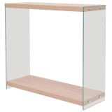 vidaXL Konsolentisch mit Regal Glas MDF Eichenoptik