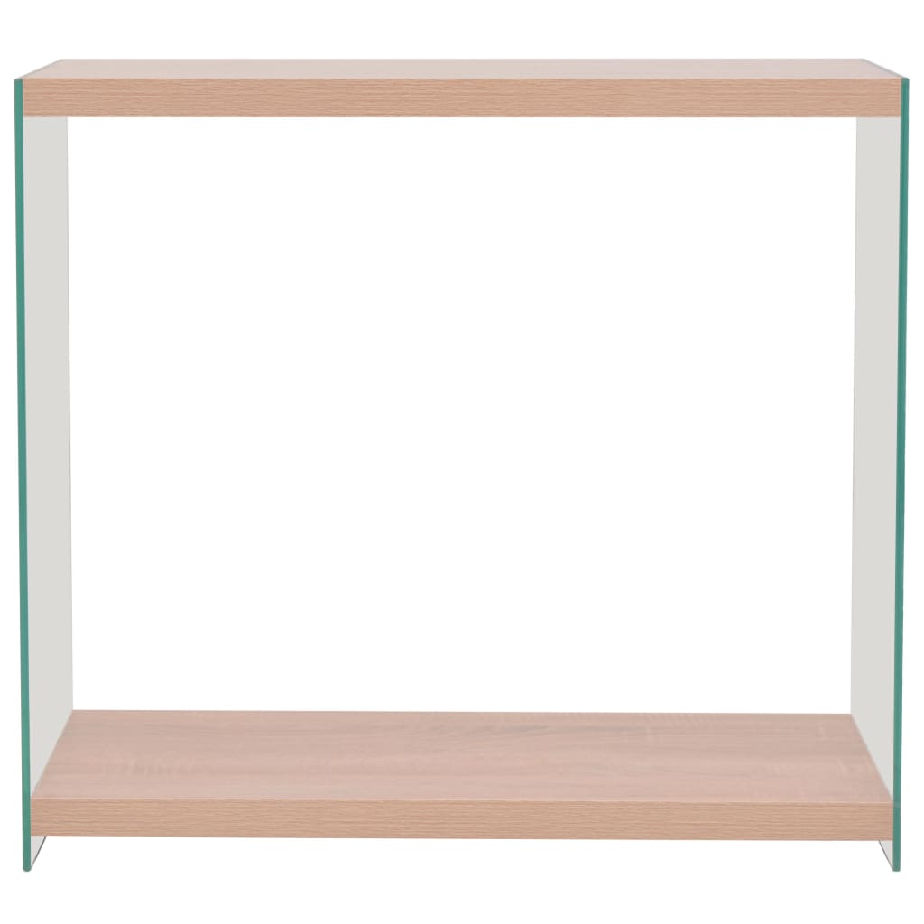 

vidaXL Wandtafel met schap glas MDF eikenkleur