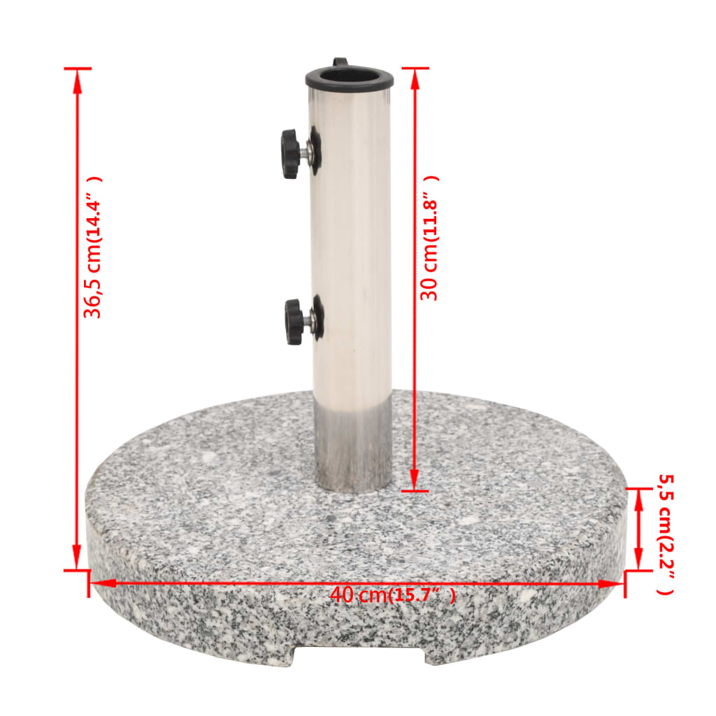 Parasol Base Granite Round 20 kg vidaXL