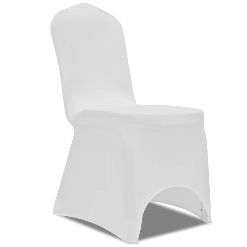 vidaXL Huse elastice scaun, alb, 100 buc.