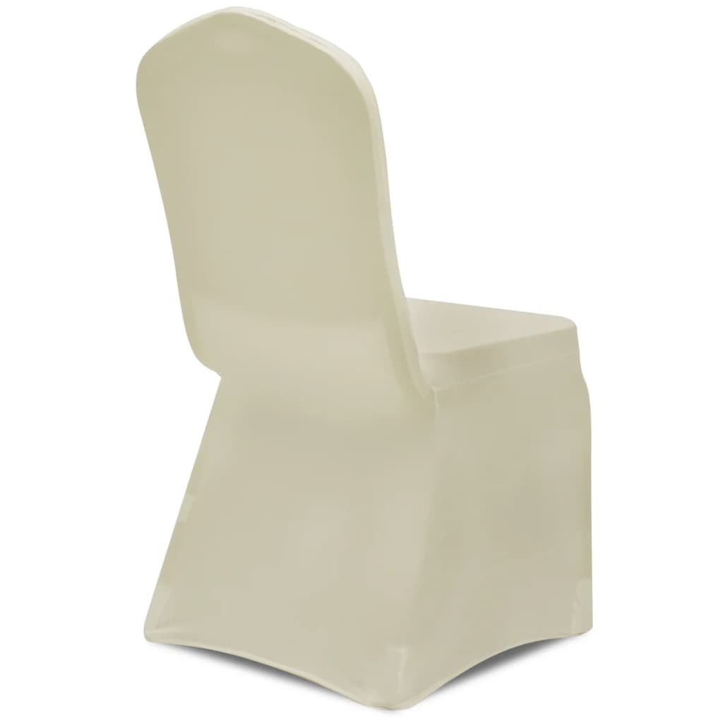 Strečové potahy na židle, 100 ks, krémová