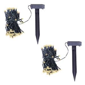 LED solární světelné řetězy 2 ks teplé bílé světlo - obrázek 2