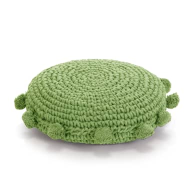 Vidaxl Bodensitzkissen Rund Gestrickt Baumwolle 45 Cm Grun Im
