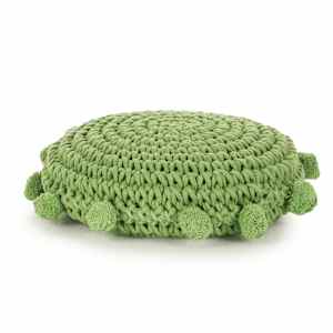 vidaXL gulvpude rund strikket bomuld 45 cm gr&oslash;n