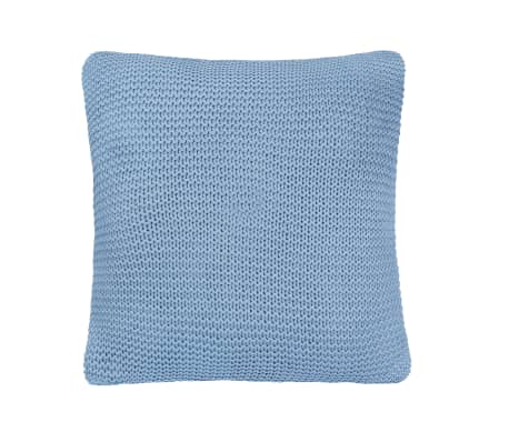 vidaXL Coussins 2 pcs Coton tricoté lourd 45 x 45 cm Bleu clair