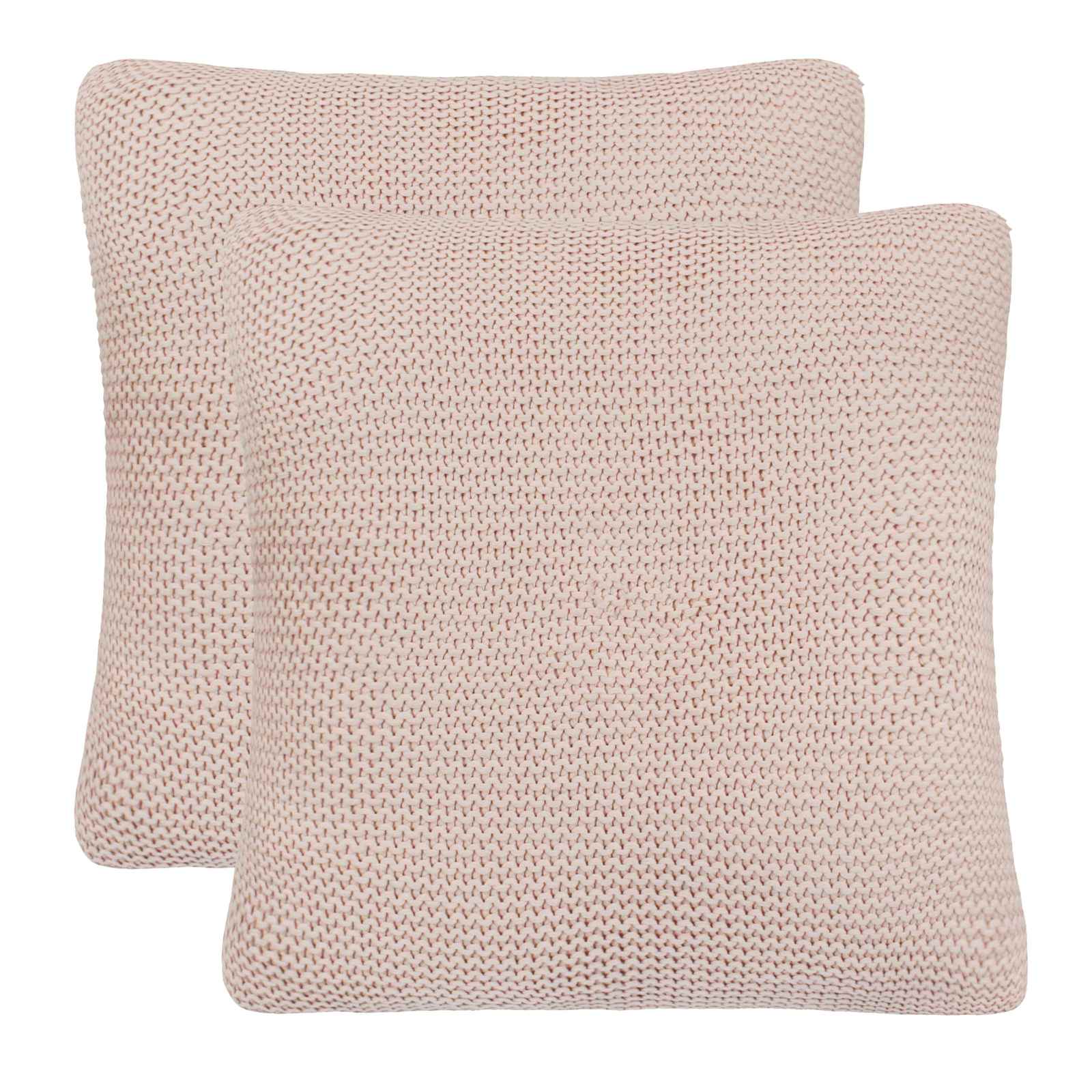vidaXL Wurfkissen Geflecht mit Kissen 2 pcs Rosa 45 x 45 cm Baumwolle