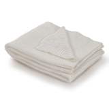 vidaXL Couverture tricotée Coton 130 x 171 cm Blanc cassé