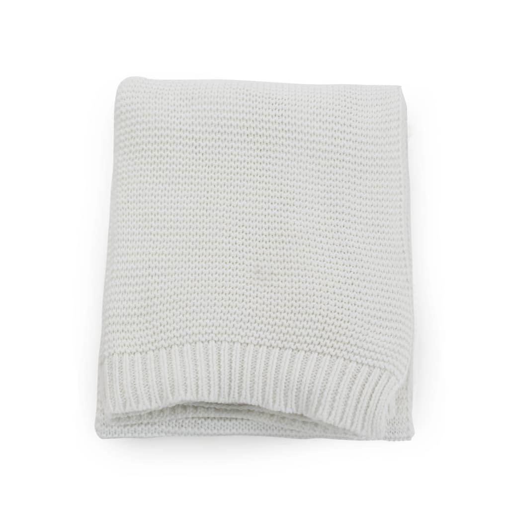 vidaXL Couverture tricotée Coton 130 x 171 cm Blanc cassé