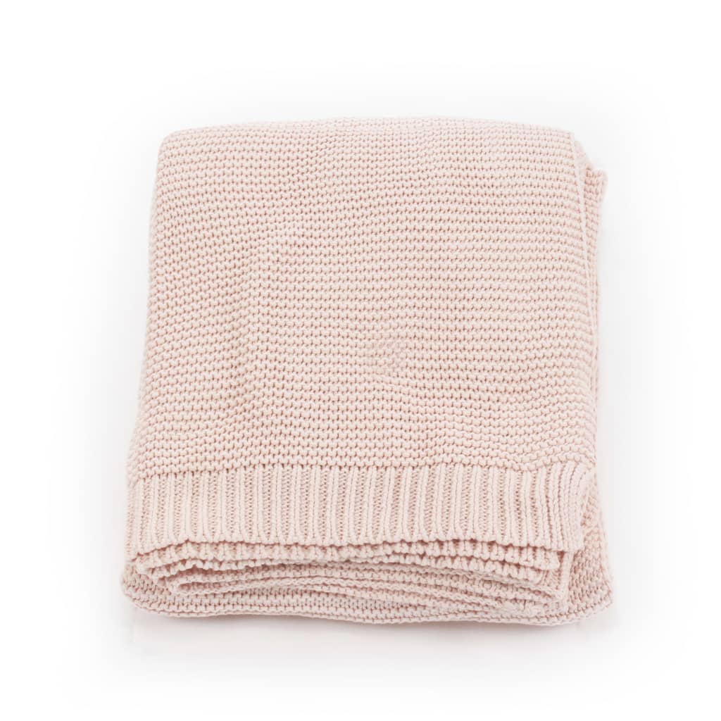 vidaXL Coperta Lavorata a Maglia in Cotone 130x171 cm Rosa