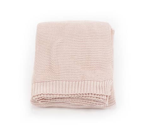 vidaXL Coperta Lavorata a Maglia in Cotone 130x171 cm Rosa