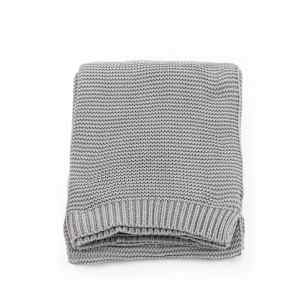 vidaXL Pleten&yacute; bavlněn&yacute; přehoz 130 x 171 cm &scaron;ed&yacute;