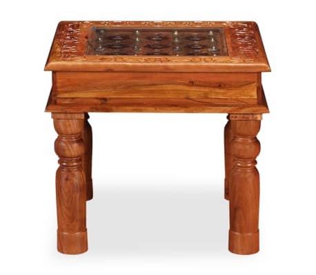 vidaXL Kavos staliukas, 45x45x40 cm, akacijos medienos masyvas