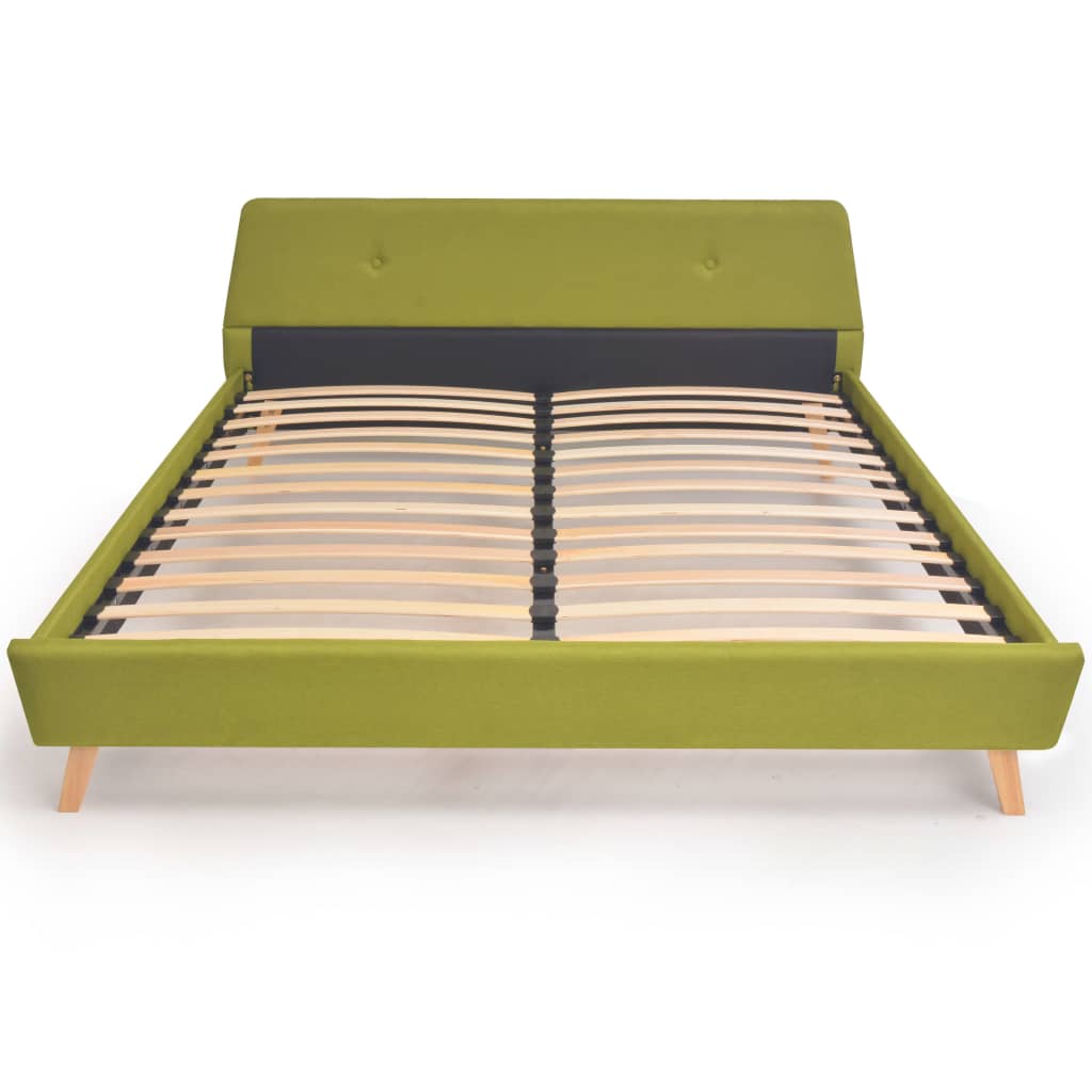 vidaXL Estrutura de cama em tecido verde 160x200 cm