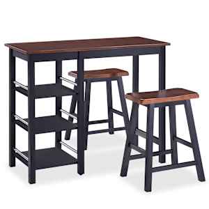 Barový set 3 ks MDF černý - obrázek 2