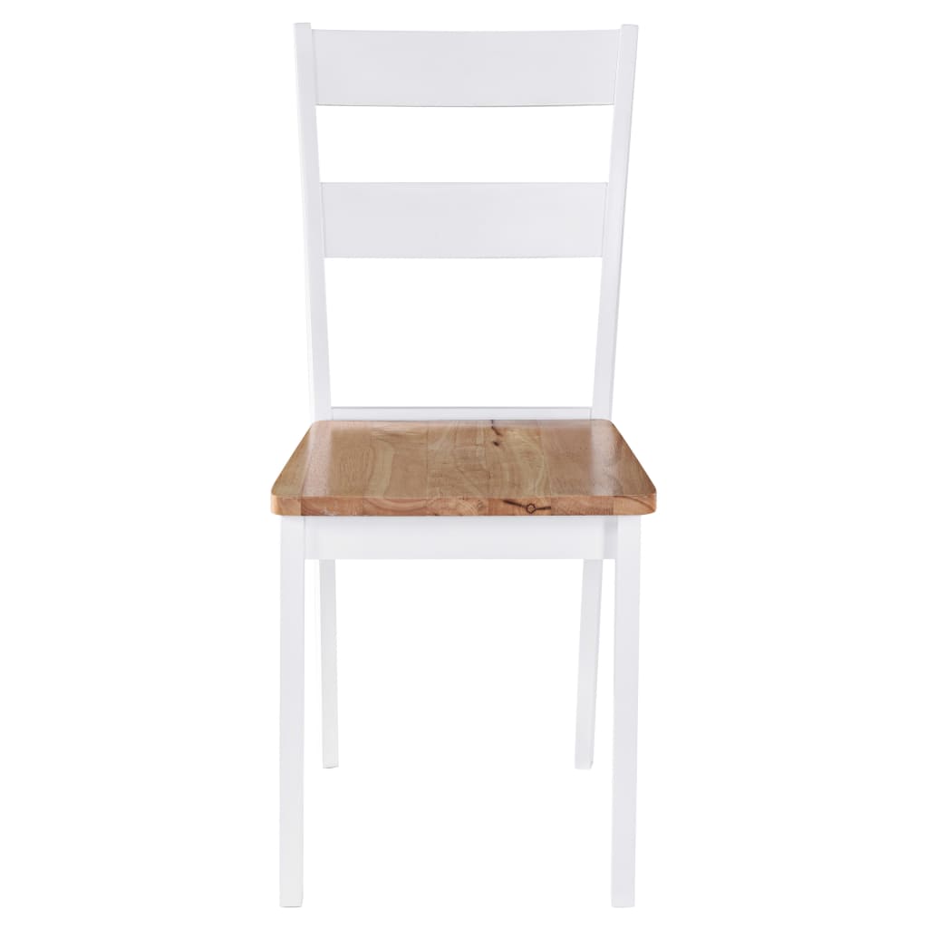  Jedálenské stoličky 2 ks, biele, kaučukový masív