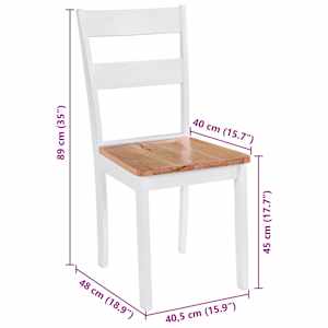 Jedilni stoli 2 kosa beli trdni kavčukovec - slika 6