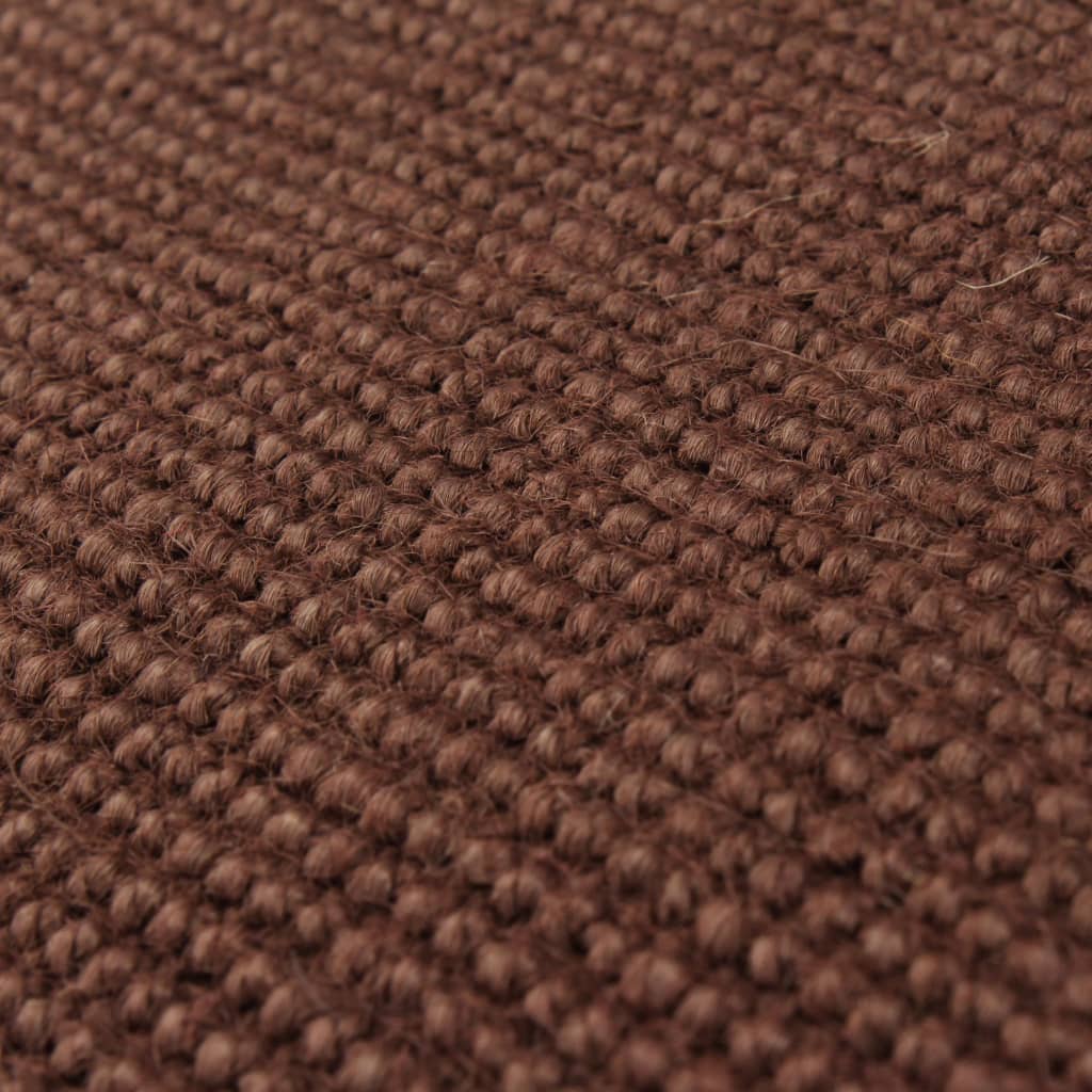 vidaXL Teppich Jute mit Latexrücken 80 x 160 cm Dunkelbraun