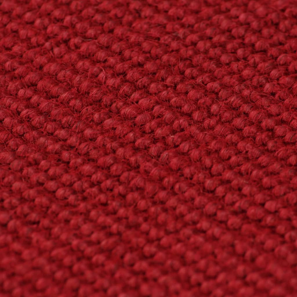 vidaXL Alfombra de yute con reverso de latex 70x130 cm rojo