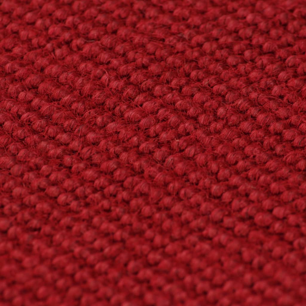 vidaXL Килим от юта с латексов гръб, 140x200 см, червен