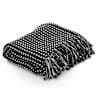 vidaXL puuvillane pleed, ruuduline, 125 x 150 cm, must