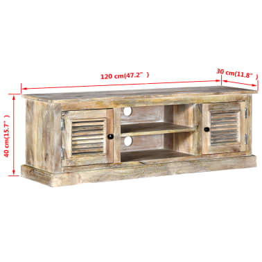 vidaXL Bois Massif de Manguier Meuble TV Support TV Armoire de T/él/évision