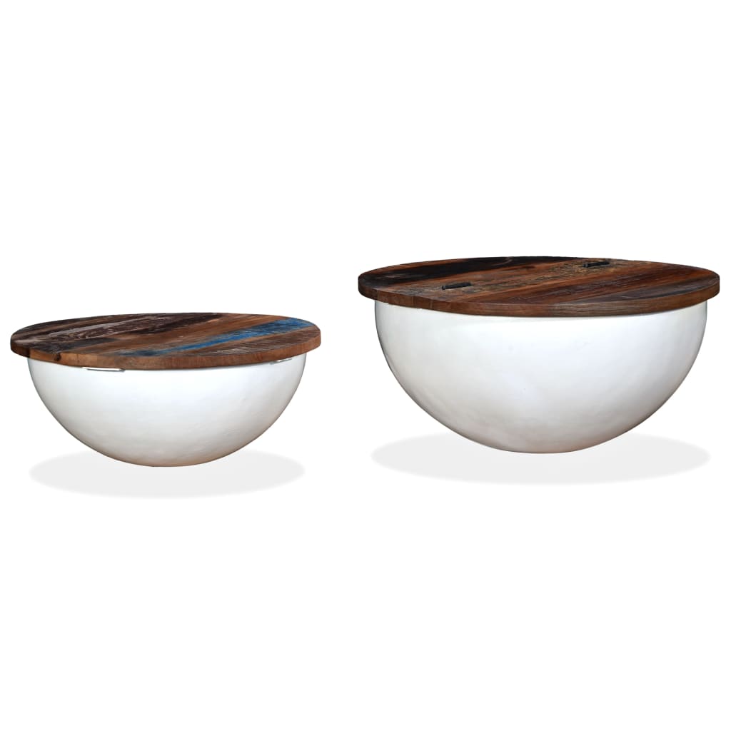 Mesa de Centro Mesita Auxiliar Redonda Madera Reciclada Forma de Cuenco vidaXL - Imagen 92 de 152