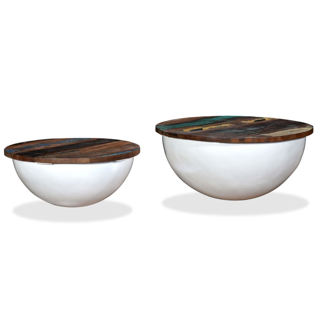 Mesa de Centro Mesita Auxiliar Redonda Madera Reciclada Forma de Cuenco vidaXL - Imagen 93 de 152