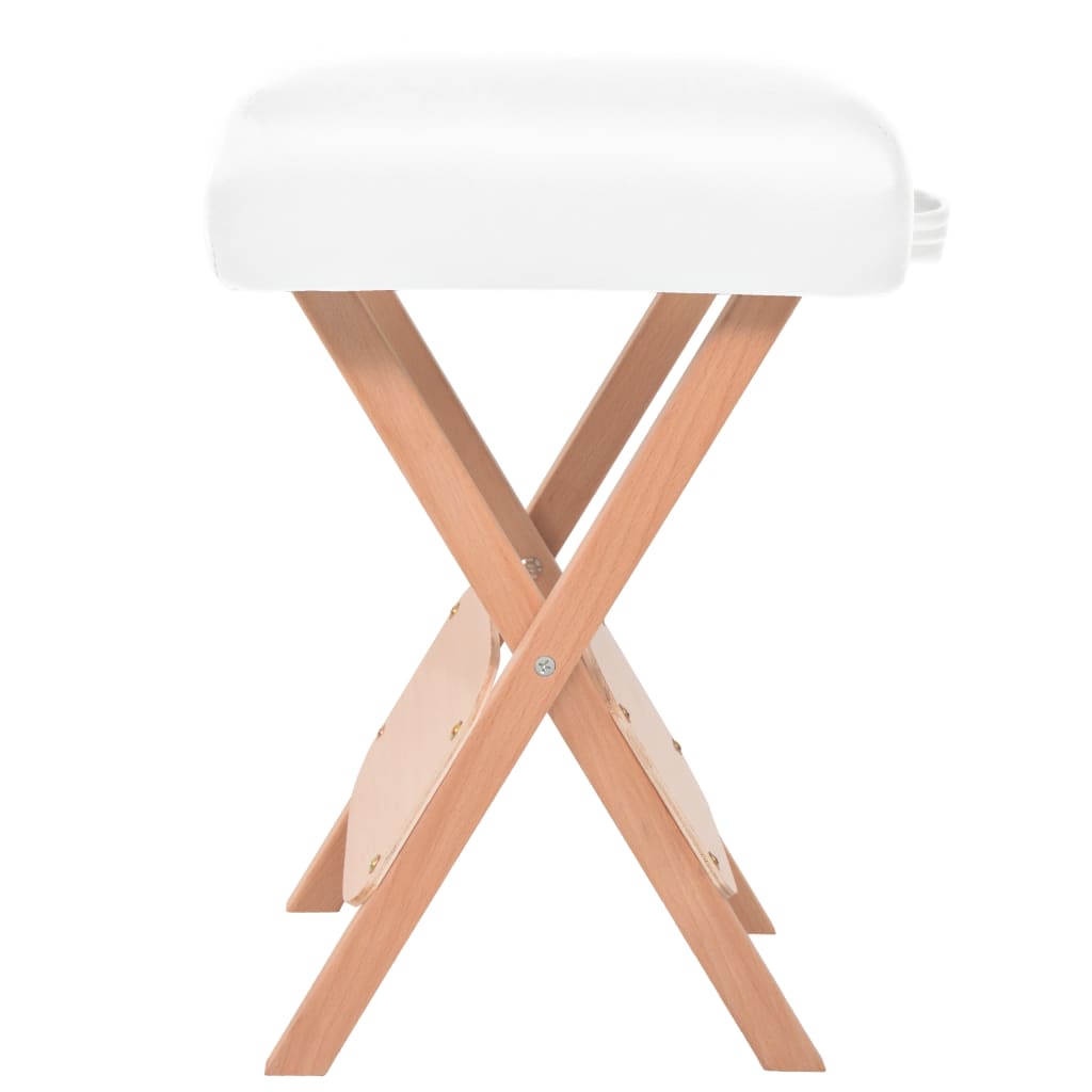 Petrashop  Skládací masážní stolička s 12 cm silným sedákem bílá