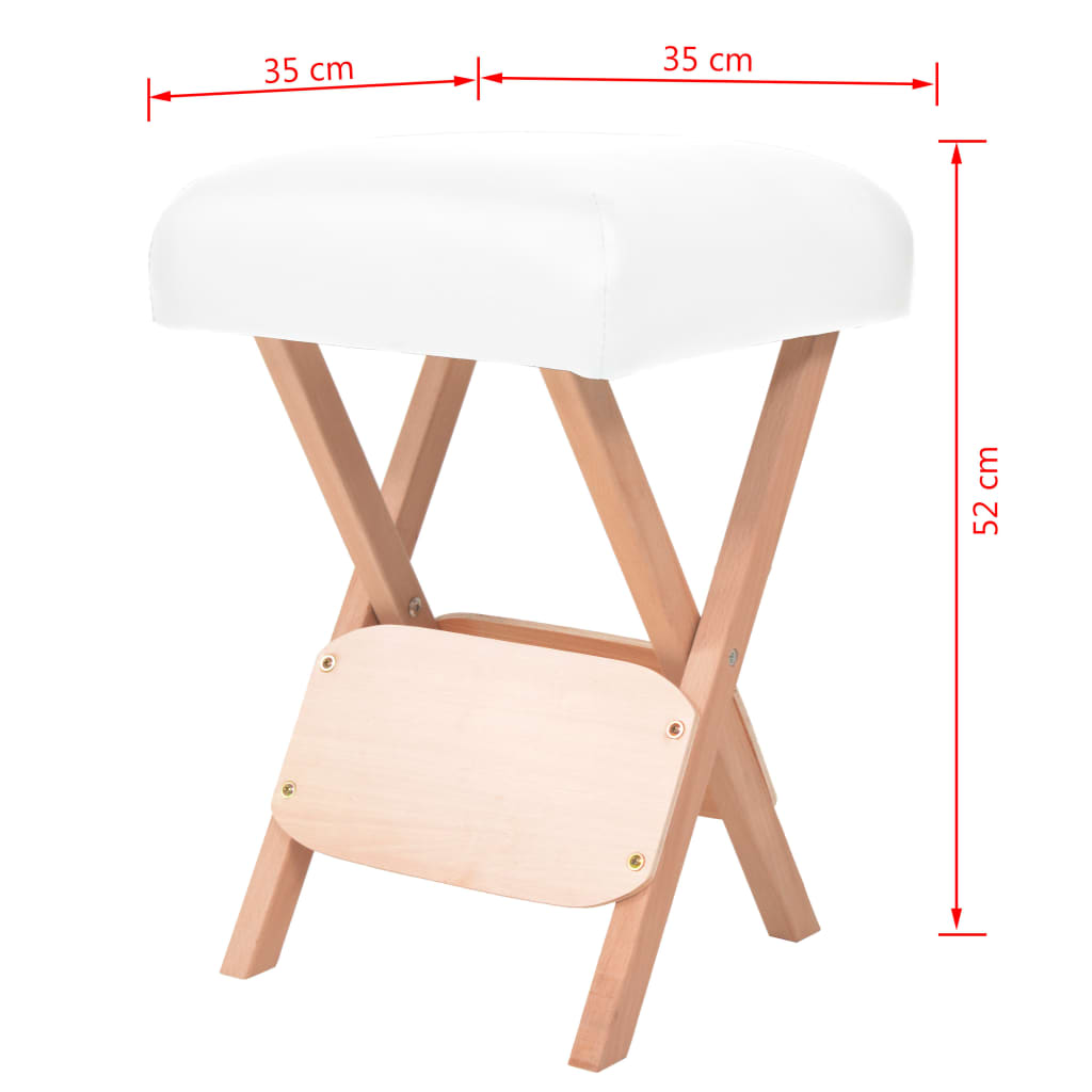Petrashop  Skládací masážní stolička s 12 cm silným sedákem bílá