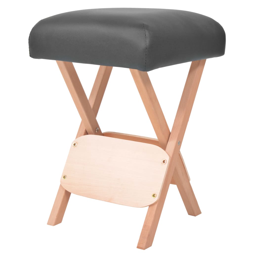 Petrashop  Skládací masážní stolička 12 cm silný sedák černá