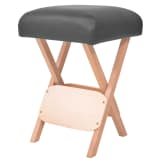 vidaXL Skládací masážní stolička 12 cm silný sedák černá