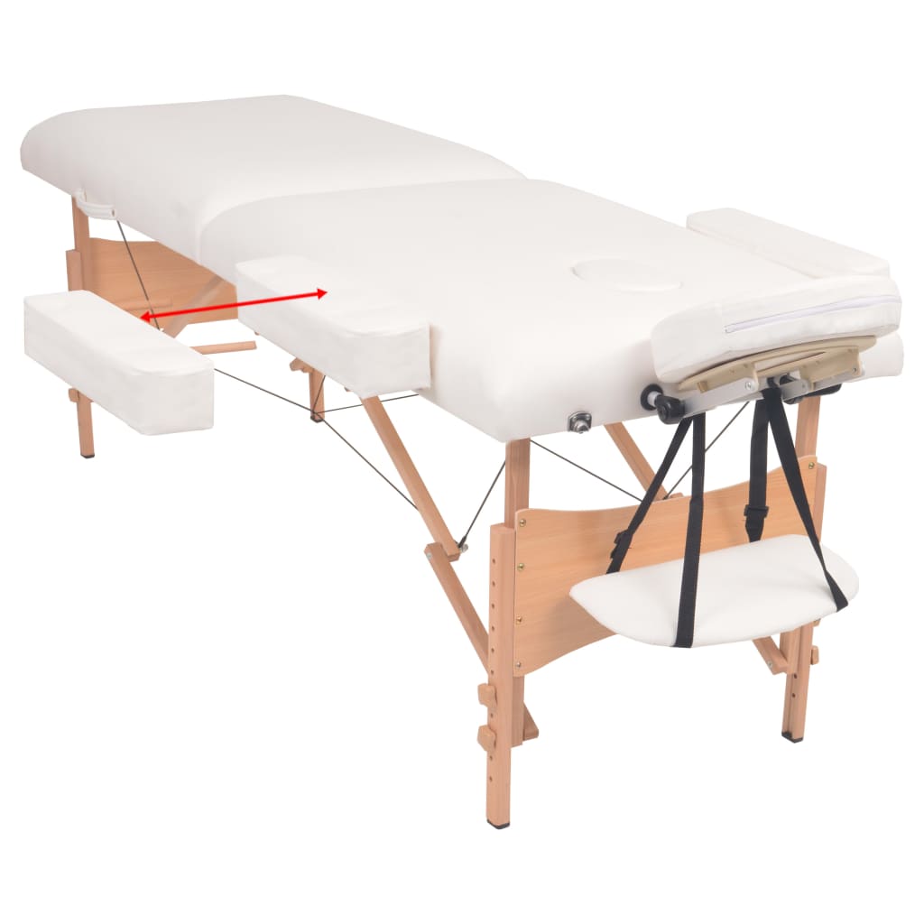 Sulanks. masaž. stalo ir kėdės komp., 2 zonų, 10cm stor., balt. | Stepinfit